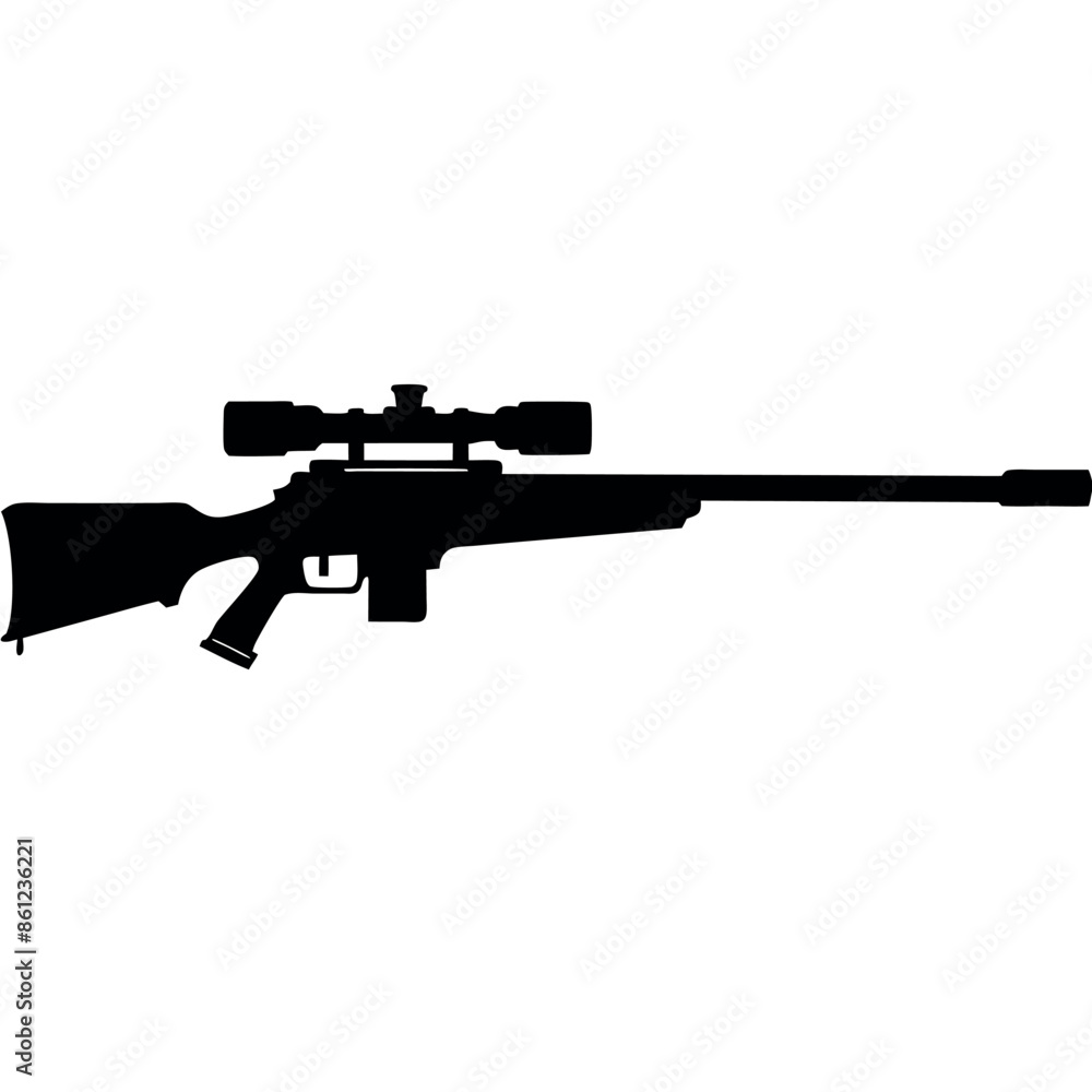 Black-only military weapon, silhouette Sniper rifle gun
Black-only military weapon, silhouette Sniper rifle gun