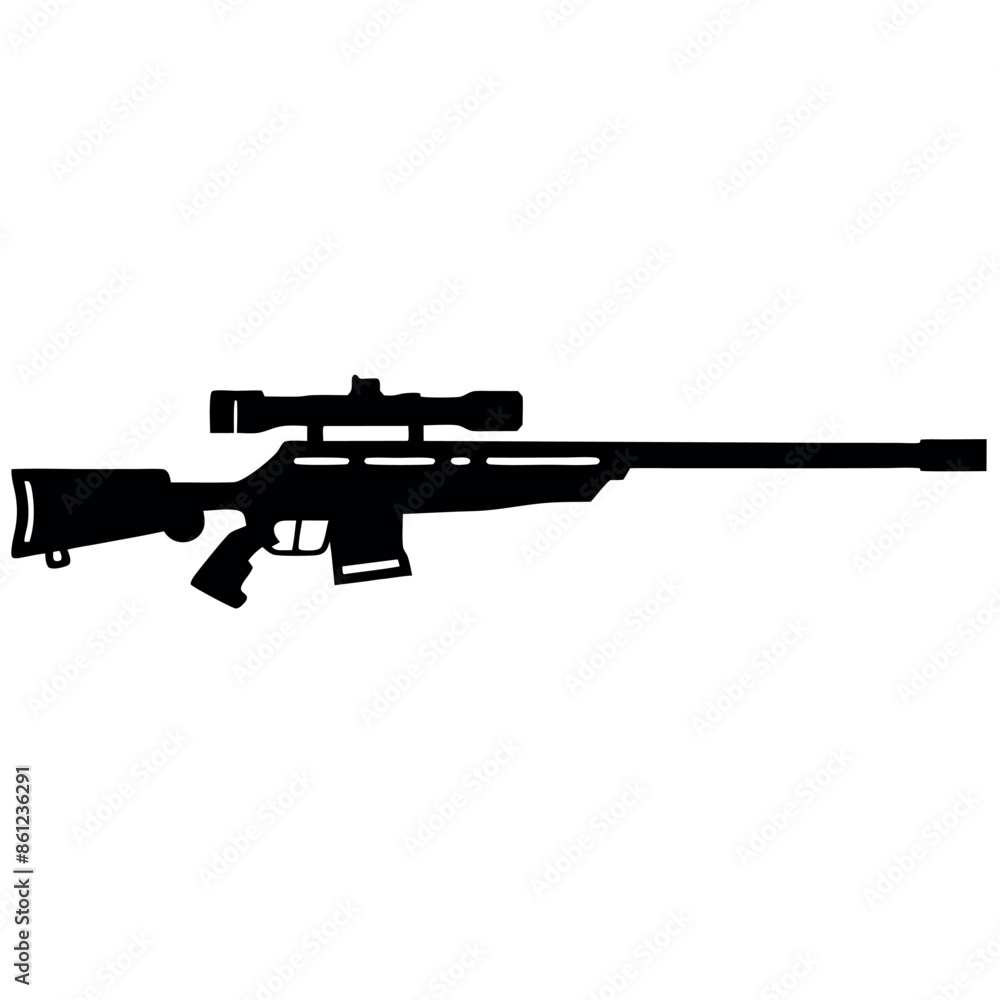 Black-only military weapon, silhouette Sniper rifle gun
Black-only military weapon, silhouette Sniper rifle gun