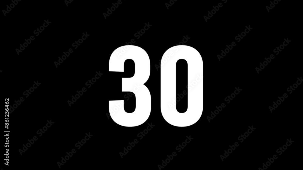 Fiery number 30 with glitch effect and alpha channel, number thirty Fiery number 30 with glitch effect and alpha channel, number thirty