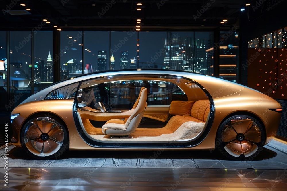 Fototapeta premium futuristic electric car of the future, technology concept