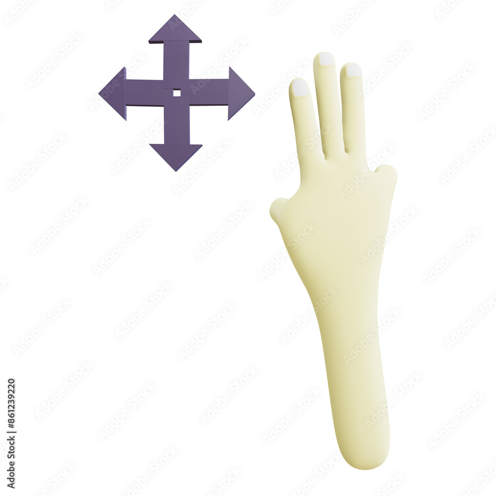 Obraz premium drag hand 3d Icon