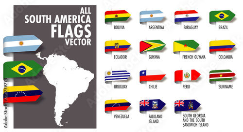 tous les drapeaux amerique du sud