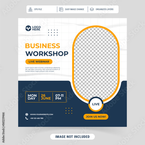 Business Workshop Social Media Post Template Webinar Online
