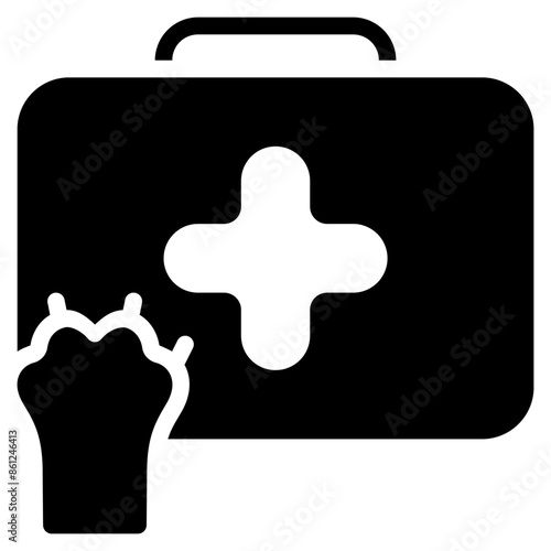 first aid kit clinic icon with glyph style. Suitable for website design, logo, app and UI. Based on the size of the icon in general, so it can be reduced.