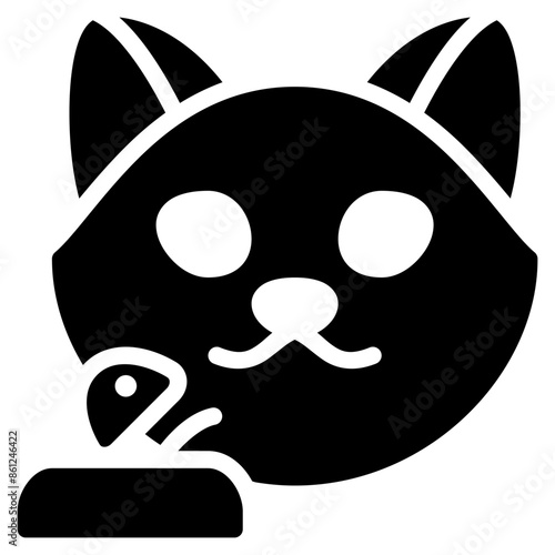 Cat clinic icon with glyph style. Suitable for website design, logo, app and UI. Based on the size of the icon in general, so it can be reduced.