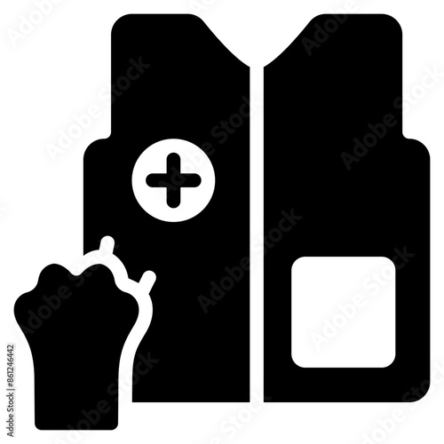 life vest clinic icon with glyph style. Suitable for website design, logo, app and UI. Based on the size of the icon in general, so it can be reduced.