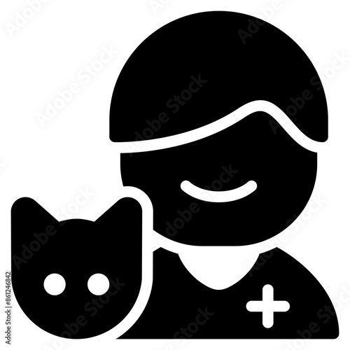 Veterinary icon with glyph style. Suitable for website design, logo, app and UI. Based on the size of the icon in general, so it can be reduced.