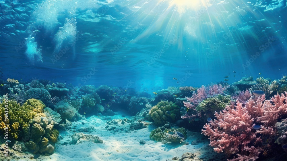 Fototapeta premium tropical sea underwater background diving ocean