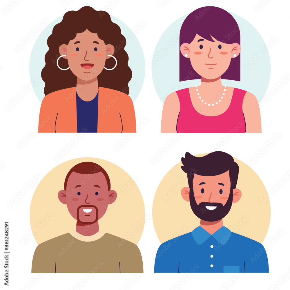 Character element cute people graphic colorful avata set Character element cute people graphic colorful avata set
