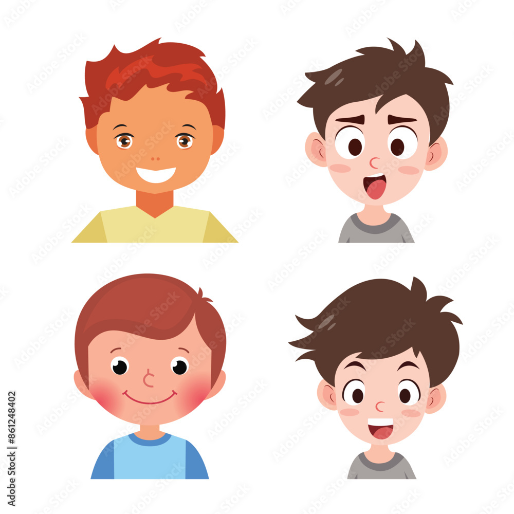 Character element cute people graphic colorful avata set Character element cute people graphic colorful avata set