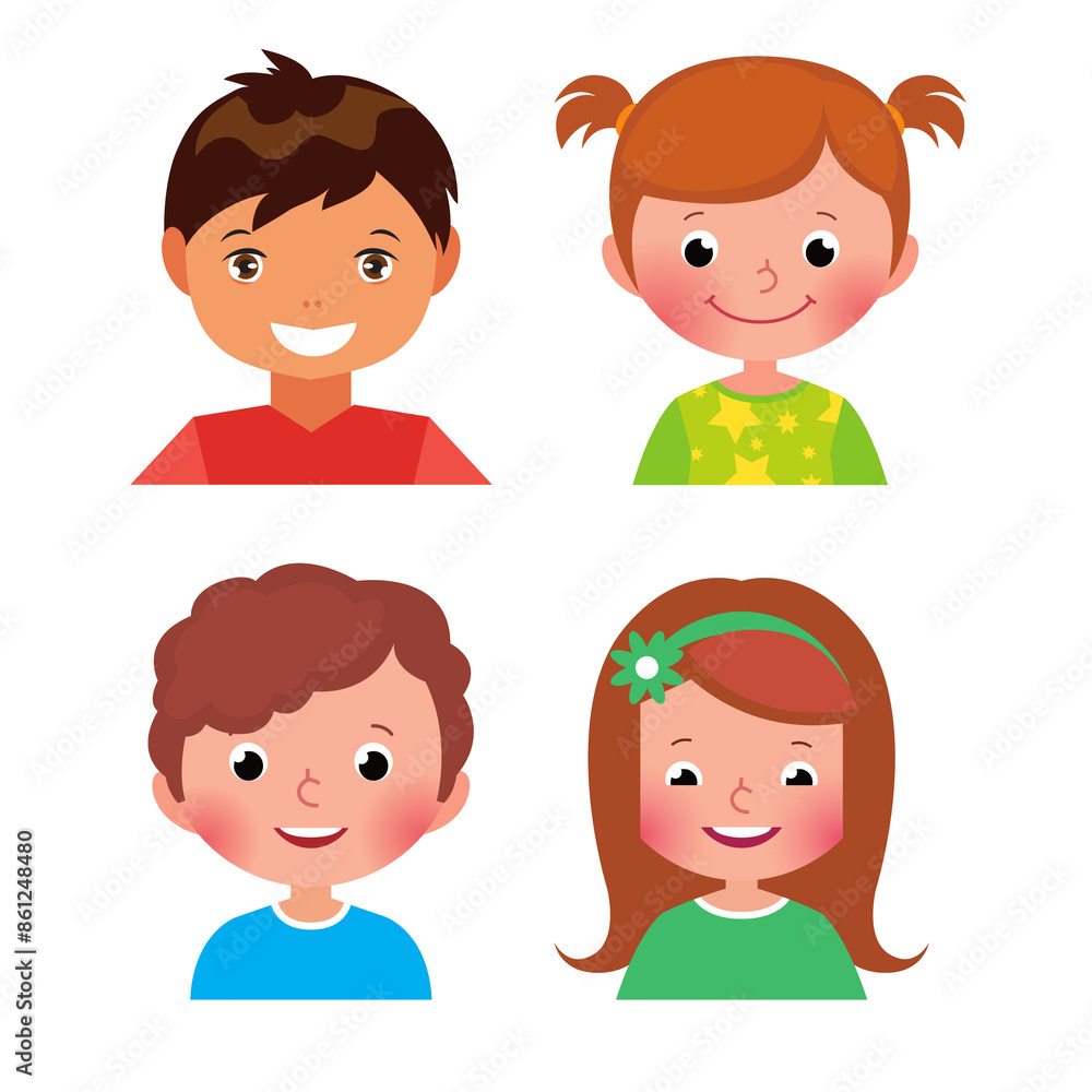 Character element cute people graphic colorful avata set Character element cute people graphic colorful avata set