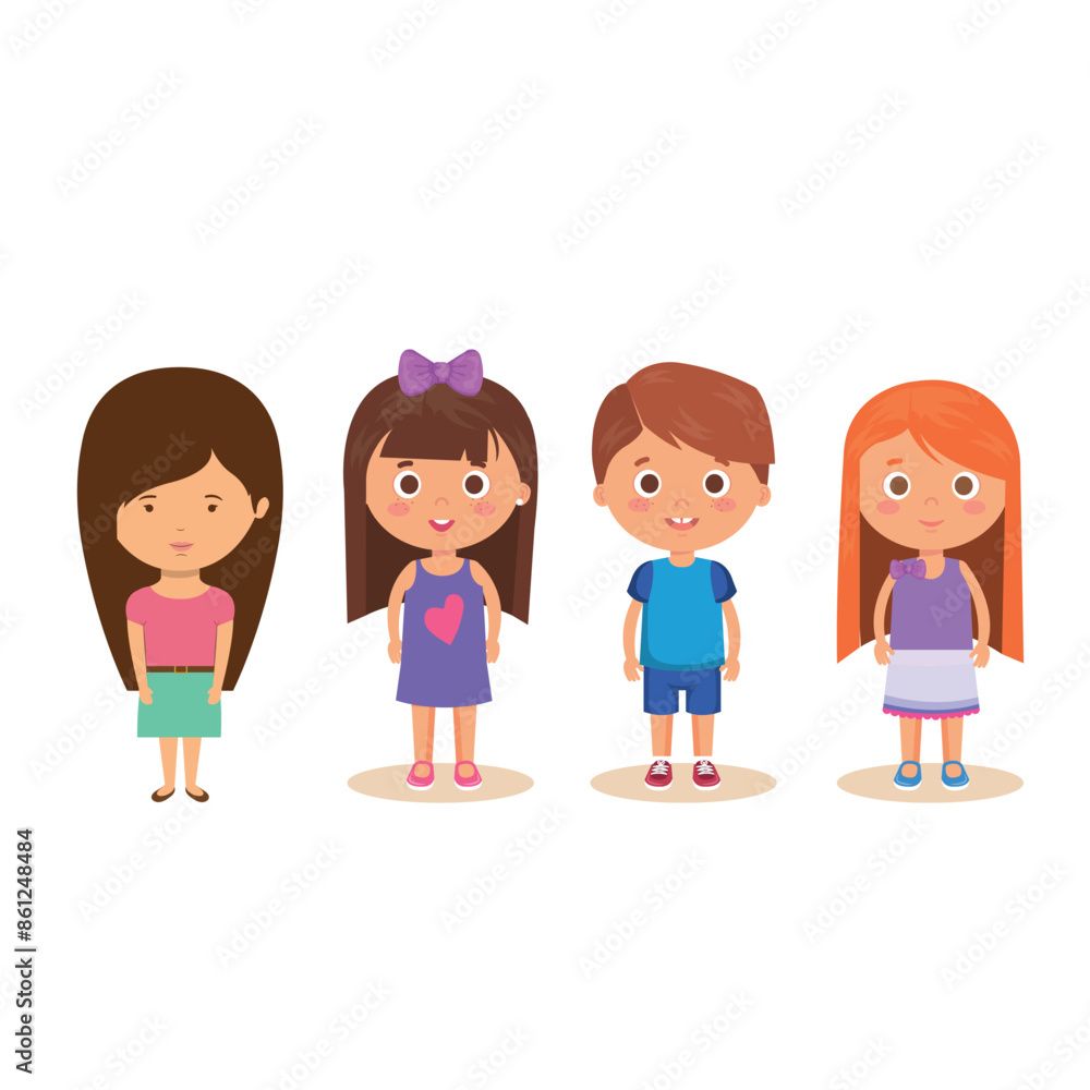 Character element cute people graphic colorful avata set Character element cute people graphic colorful avata set