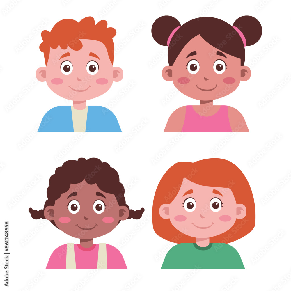 Character element cute people graphic colorful avata set Character element cute people graphic colorful avata set