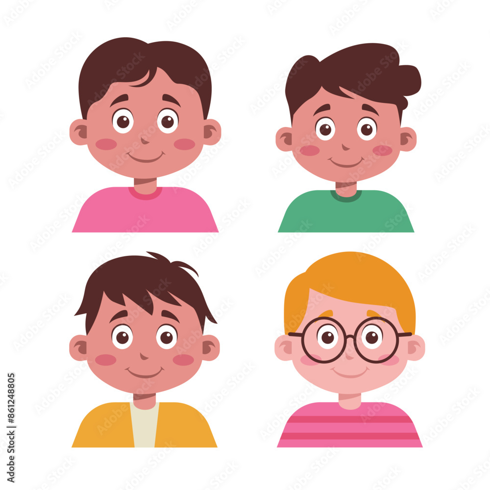 Character element cute people graphic colorful avata set Character element cute people graphic colorful avata set