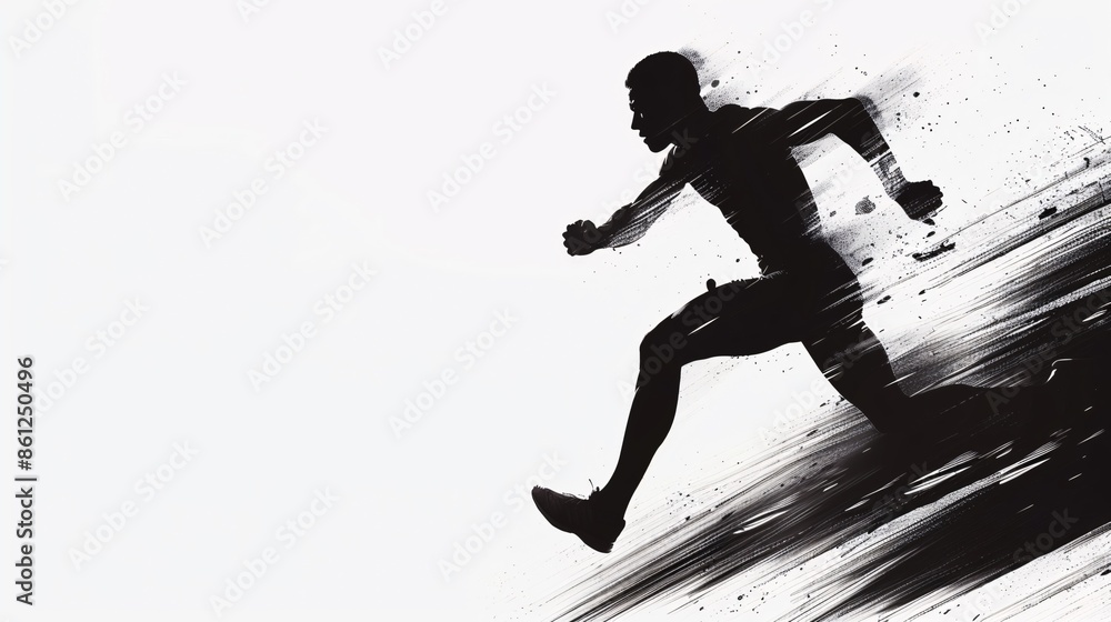 Graphic illustration of an athlete's silhouette, with a focus on minimalism and detail, highly detailed photograph, ultra-sharp and clear Graphic illustration of an athlete's silhouette, with a focus on minimalism and detail, highly detailed photograph, ultra-sharp and clear