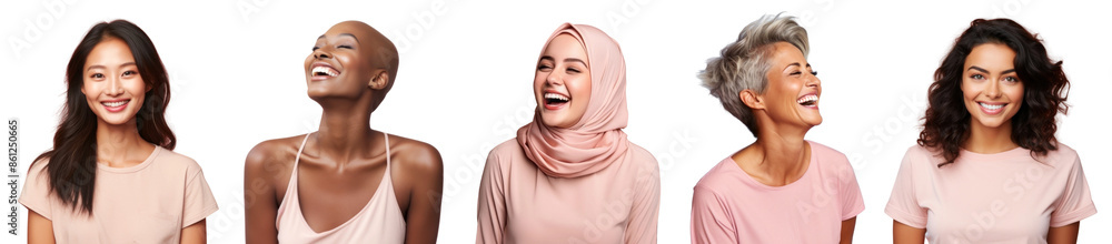Diverse women png element set on transparent background Diverse women png element set on transparent background