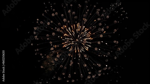 A vibrant display of fireworks against a dark, black background, illuminating the night sky with colorful bursts of light and sparkles