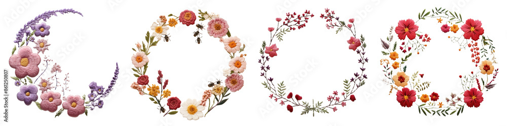 Floral wreaths for decoration png set Floral wreaths for decoration png set