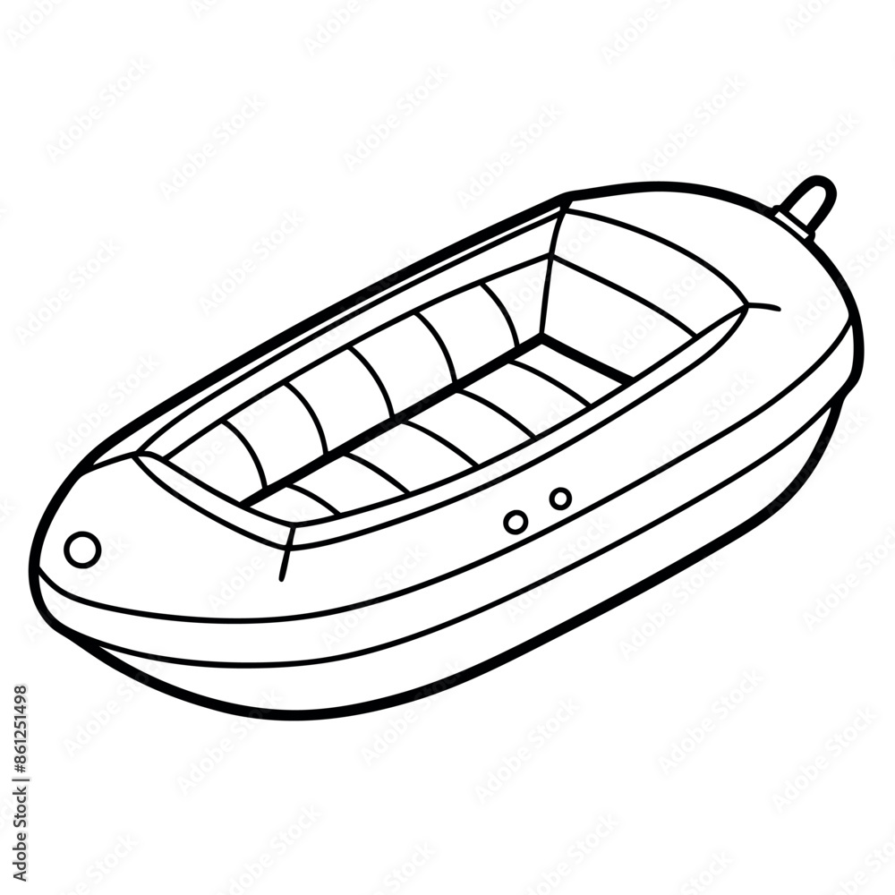 Kids' Coloring Page of an Inflatable Boat Kids' Coloring Page of an Inflatable Boat