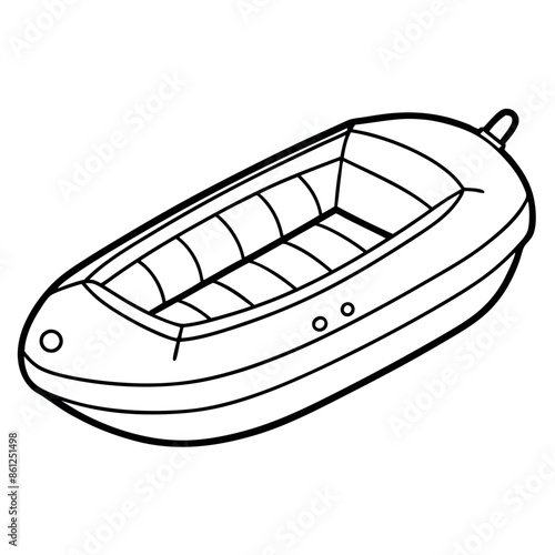 Kids' Coloring Page of an Inflatable Boat