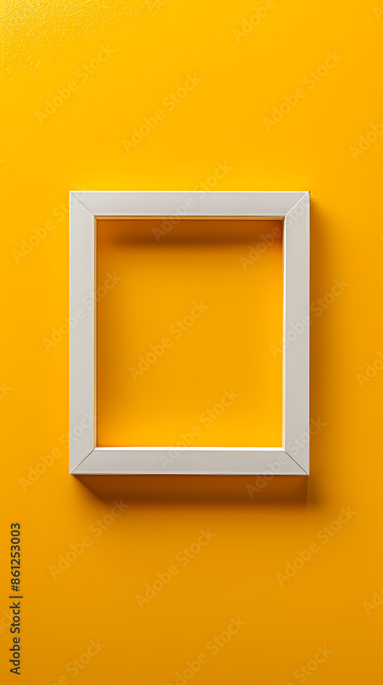 Yellow background with only a white box in the center of the composition Yellow background with only a white box in the center of the composition