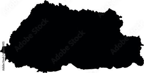 Vector silhouette map of bhutan