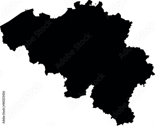 Vector silhouette map of belgium