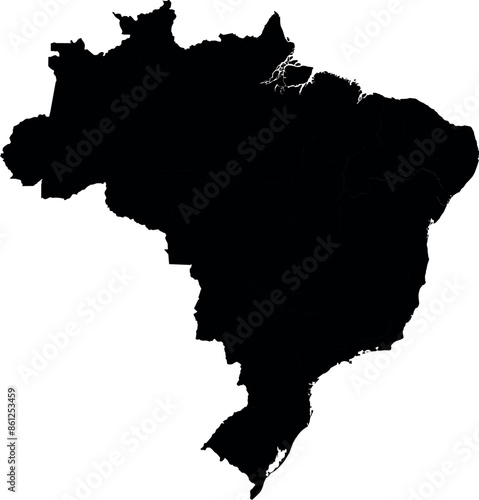 Vector silhouette map of brazil