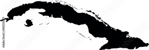 Vector silhouette map of cuba