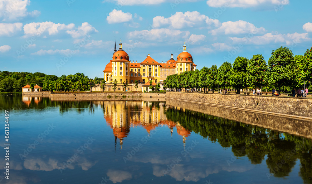 Moritzburg on a summer day. Castle from Saxony, Germany Moritzburg on a summer day. Castle from Saxony, Germany