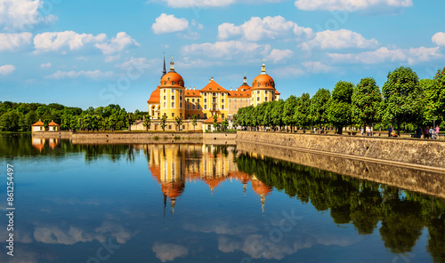 Moritzburg on a summer day. Castle from Saxony, Germany photo