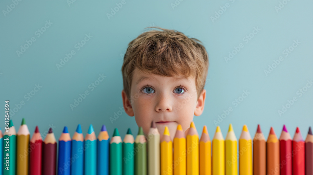 'child deciding between two sets of crayons, both colorful and appealing, back-to-school section' 'child deciding between two sets of crayons, both colorful and appealing, back-to-school section'