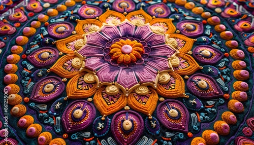 Wallpaper Mural Warm carpet with mandala pattern in bright colors Torontodigital.ca