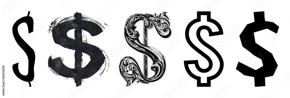 2d graphic dollar icons png element set on transparent background 2d graphic dollar icons png element set on transparent background