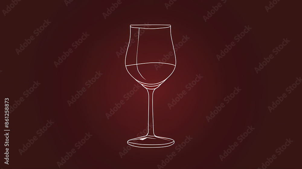 Minimalistic illustration of wine glass Minimalistic illustration of wine glass
