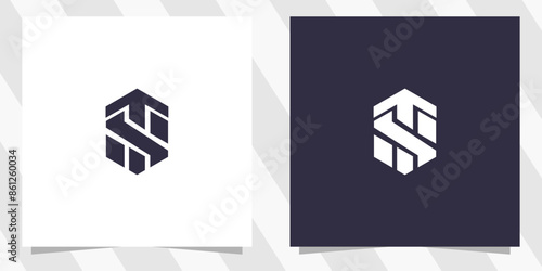 letter st ts logo design