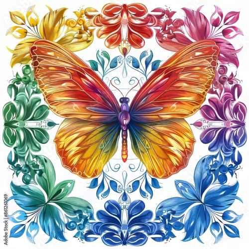 Butterfly Mandala Flowers © Hungarian