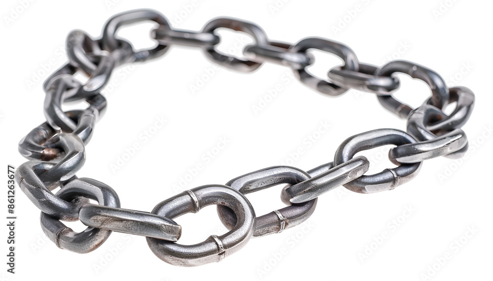 One common metal chain isolated on white One common metal chain isolated on white
