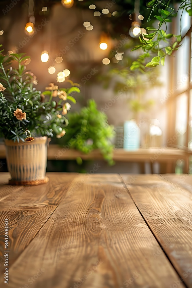 Wooden Table with Bokeh Blur Background, E-Commerce Photography Wooden Table with Bokeh Blur Background, E-Commerce Photography