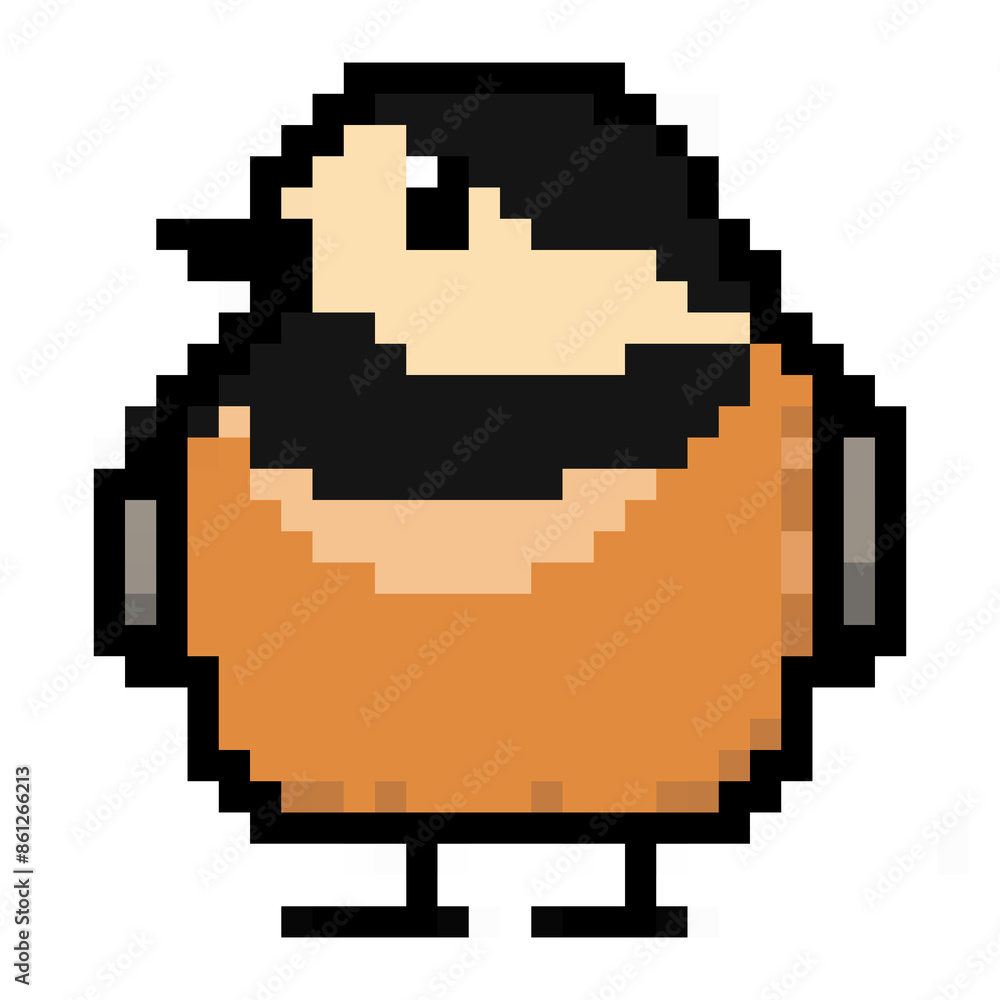 Fototapeta premium ドット絵, アニマルイラスト, ヤマガラ