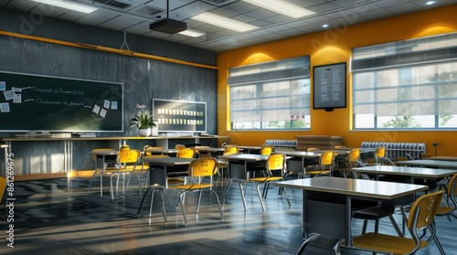 Empty school classroom