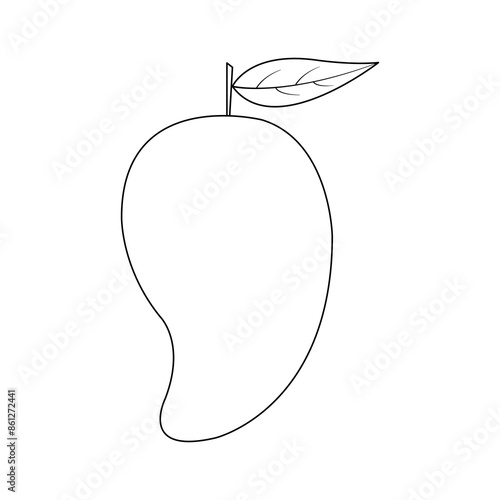 Illustration vector graphic of mango outline isolated on white background.
