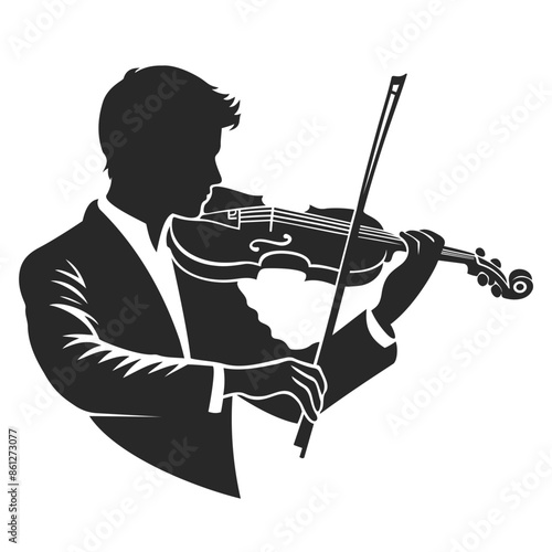 silhouette musician playing a Violin