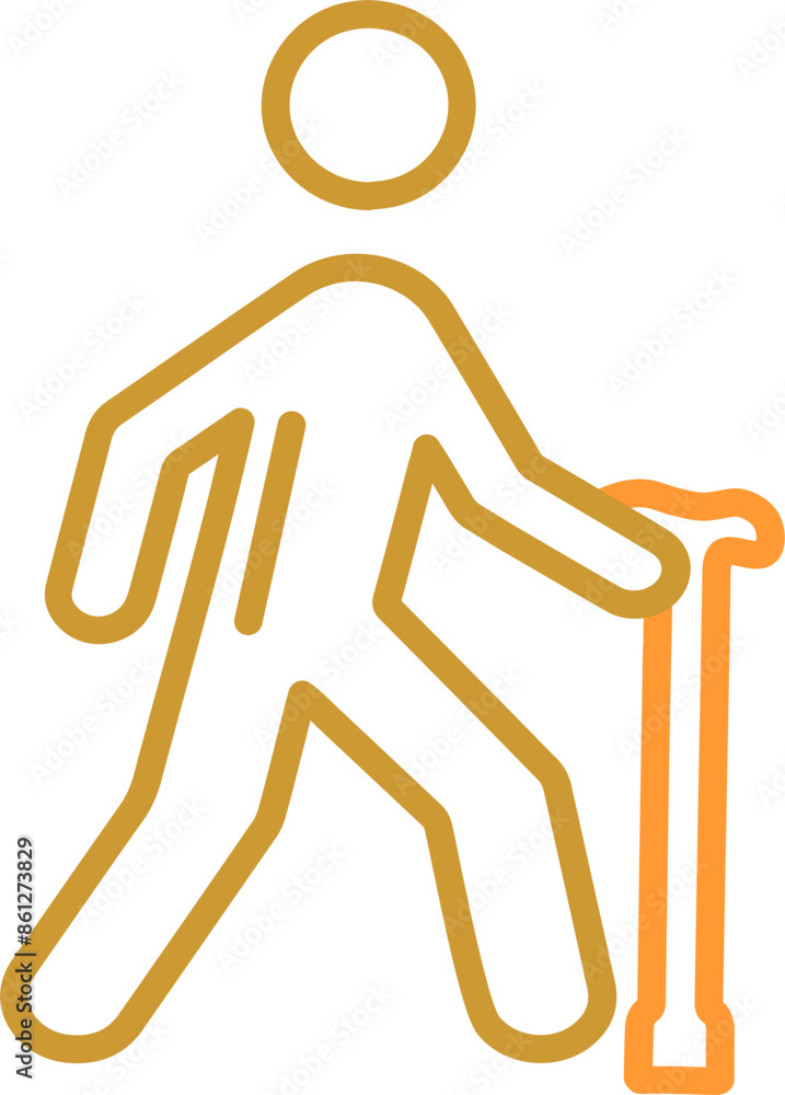 Walking Stick Vector Icon Walking Stick Vector Icon