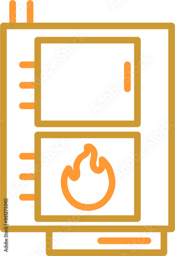 Solid Fuel Boiler Vector Icon