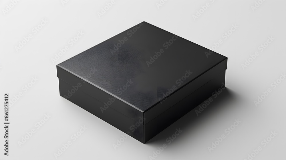 Close-up black box on white surface Close-up black box on white surface
