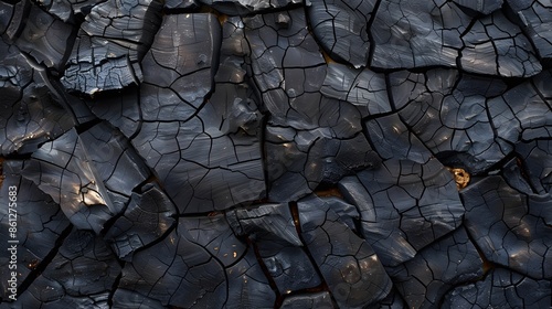 Close-up of cracked black wood