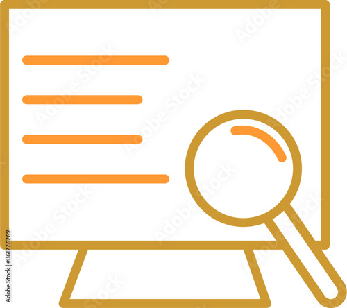Computer Search Vector Icon
