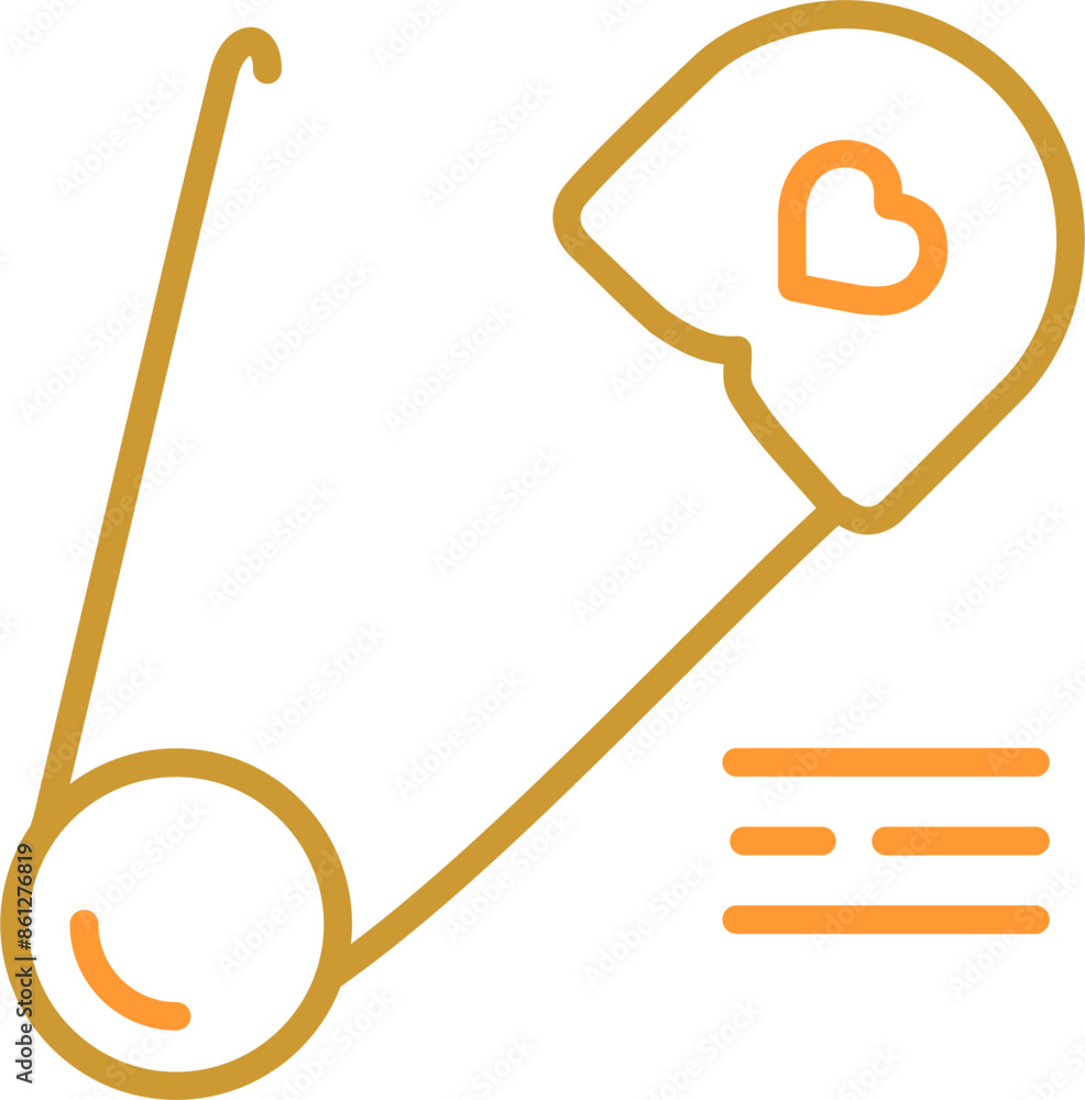 Safety Pin Vector Icon Safety Pin Vector Icon