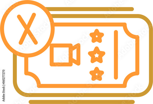 Cancel Ticket Vector Icon